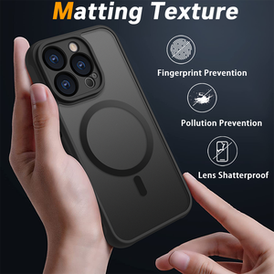 热销TPU + 电脑材料半透明哑光磁性手机外壳适用于iPhone 15 Pro Max 15 Pro iPhone顶级配件