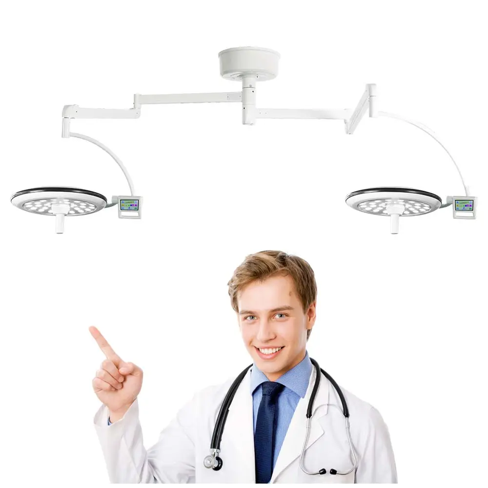 Dubbele Koepel Hoofd Chirurgische Licht Plafond Led Operationele Lamp Voor Ziekenhuis Kamer Apparatuur