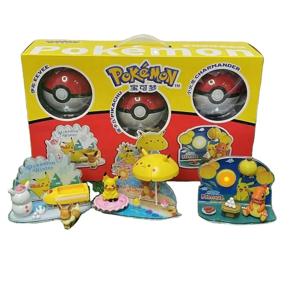 Sıcak satış PVC rakamlar Pokemoned oyuncaklar setleri kurcalamak-topları modeli hediye araba dekorasyon kör kutu koleksiyon oyuncaklar