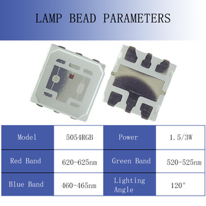 5054 RGB ชิป SMD LED 1.5W พลังงานสูง3*0.5W สีแดงสีเขียวสีฟ้า3สีนำลูกปัด3in-1ประเภทสินค้า - Product Image 5