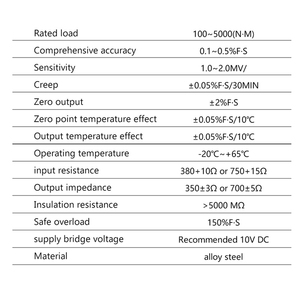Sensor de par estático, doble brida, torsión, medición de fuerza de par, celda de carga, par giratorio, medidor de Sensor de gran rango