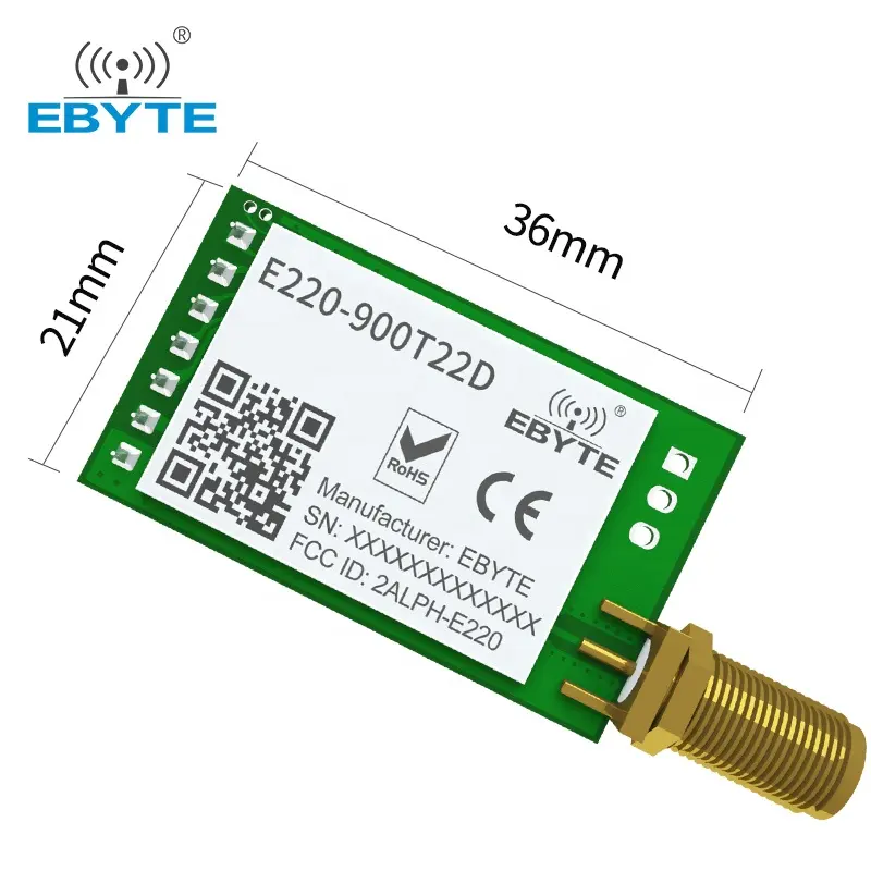 Ebyte E220-900T22D menor consumo de energia 22dbm llcc68, chip pro, módulo sem fio, 915mhz