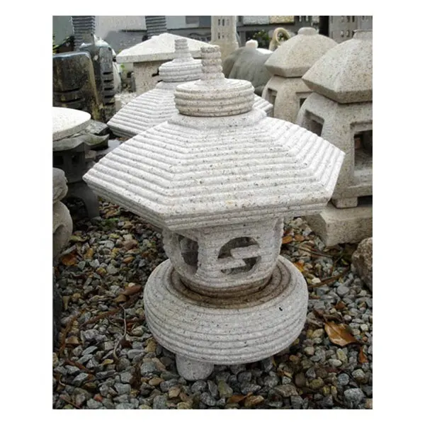 Esculpida em granito japonês Ao Ar Livre Lanternas de Pedra Do Jardim para venda