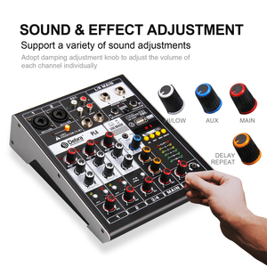 PL4 Professional <strong>4</strong>-Channel DJ <strong>Audio</strong> <strong>Interface</strong> Console <strong>Audio</strong> Mixer Mix Controller for Sound Cards &amp; Mixers - Product Image 6