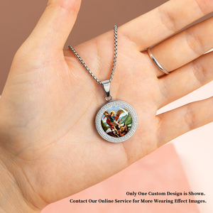 Giveluck Christian T-Bar thép không gỉ 18K mạ vàng Vòng cổ tùy chỉnh mặt duy nhất lòng từ bi Hòa Bình đồ trang sức quà tặng - Product Image 3