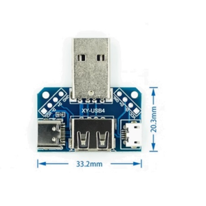 Scheda adattatore USB da maschio a femmina Micro-USB a intestazione/tipo-C 4P 2.54mm per microcontrollori e processori FPGA - Product Image 2