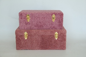 2 Set Vintage gövde kutusu kadife depolama gövde ev dekorasyon ve organizasyon - Product Image 4