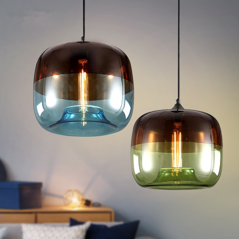 Retro stained glass restaurant cafe bar chandelier creative personality living room bedroom lamp