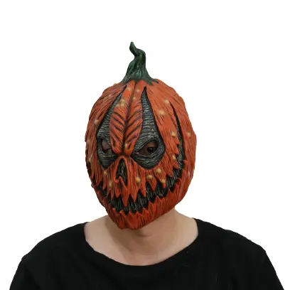 Máscara de Halloween de calabaza, cabeza completa de látex, para fiesta, Horror, realista