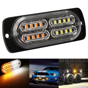 Ultra ince elektronik flaş Led kamyon uyarı ışığı çift renk 20 Leds kamyon yan ışık 12V 24V dönüş sinyali gösterge lambası - Product Image 3