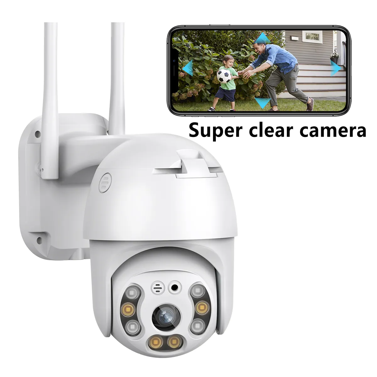 Hot 1080P 5MP 8mp macchina fotografica esterna wifi Smart SD card PTZ Auto tracking bidirezionale Audio 4K telecamera di rete di sorveglianza Wireless