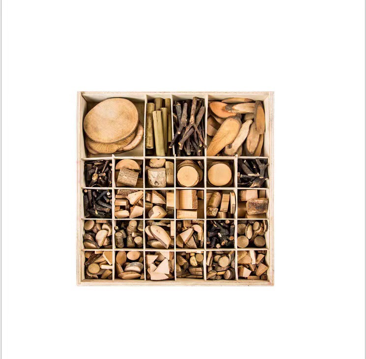 Oversized box of wood chips