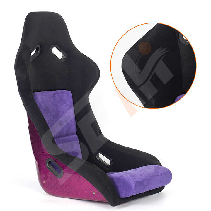 WZSEAHI High Quality Fashionable Purple Universal Sport Bucket Car Racing Seats Velvet