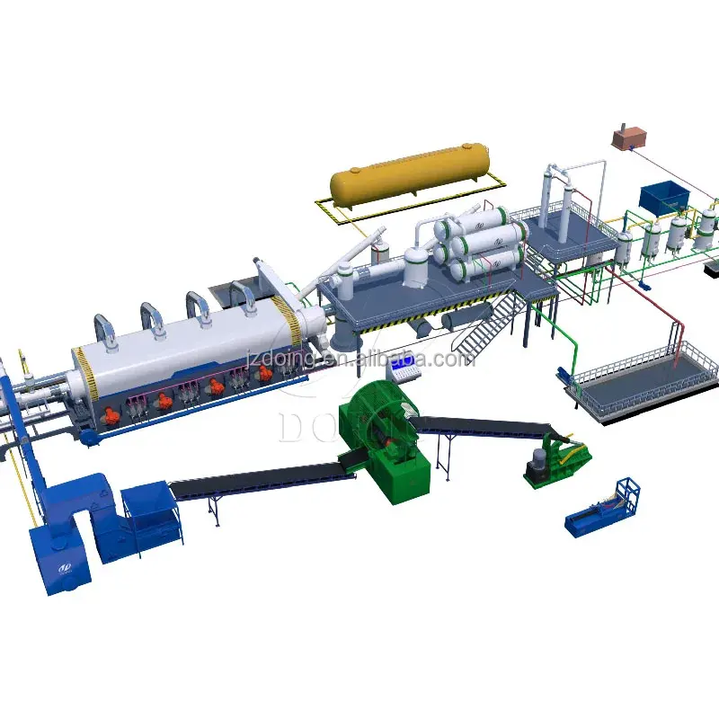 Ultima tecnologia dei rifiuti pneumatici di plastica pirolisi macchina convertire gomma usata per pneumatici in olio combustibile impianto di pirolisi per la vendita