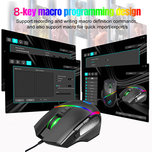HXSJ A876Pro cablato RGB retroilluminato Mouse da gioco 8 pulsanti Macro programmabile 1000HZ ergonomico USB nuovo arrivo per gli utenti di Laptop - Product Image 6