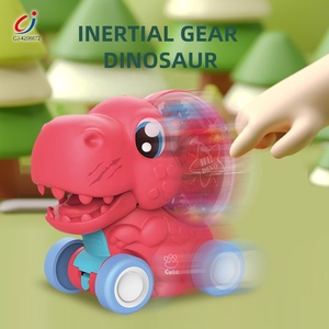 Chengji şeffaf dişli dinozor araba oyun seti çocuklar eğitim plastik atalet şeffaf dinozor oyuncak ışık ile - Product Image 4