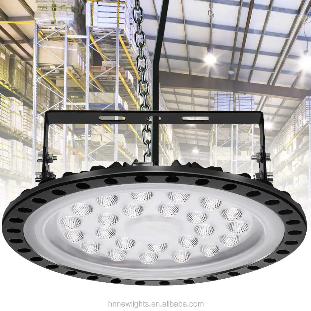 Carcasa de aleación de aluminio Ip65 OVNI industria 150W 200W 300W Led alta luz de la Bahía