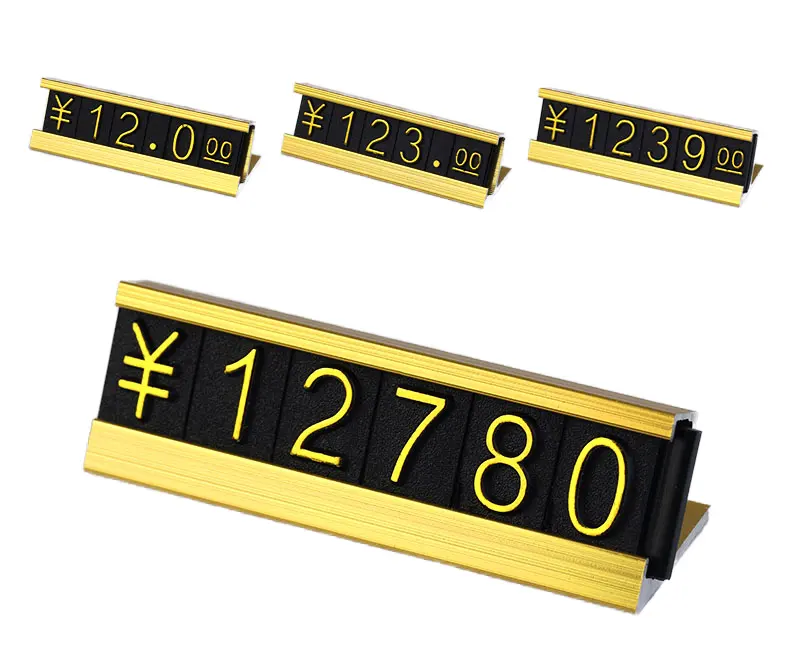 Altın arapça rakamları birlikte fiyat küp cep telefonu depolama fiyat etiketi işaretleri alışveriş merkezi ekranı raflar için