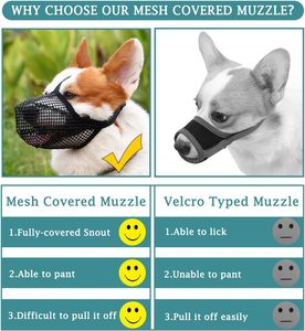 Pet Dog Muzzle Anti-lick Anti-Biting Chewing Bark Licking Mouth Cover Mesh Mask