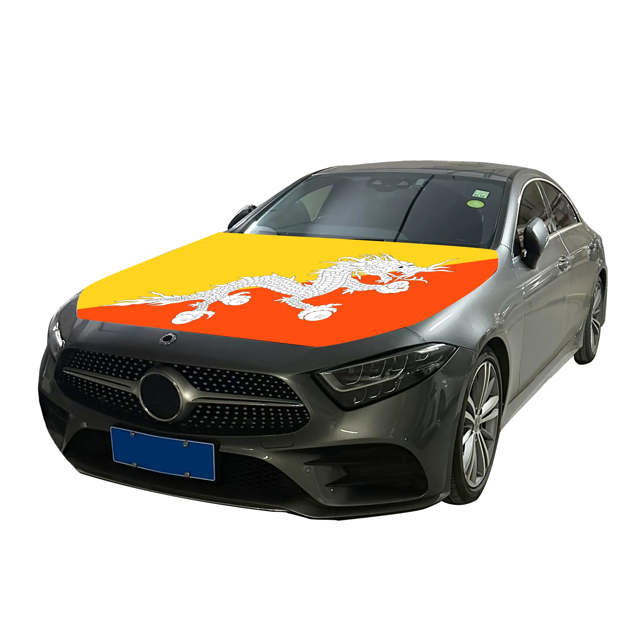 Affordable National Car Hood Cover Flag Bhutan Car Engine Cover Flag Factory Direct Selling Polyester Fabric