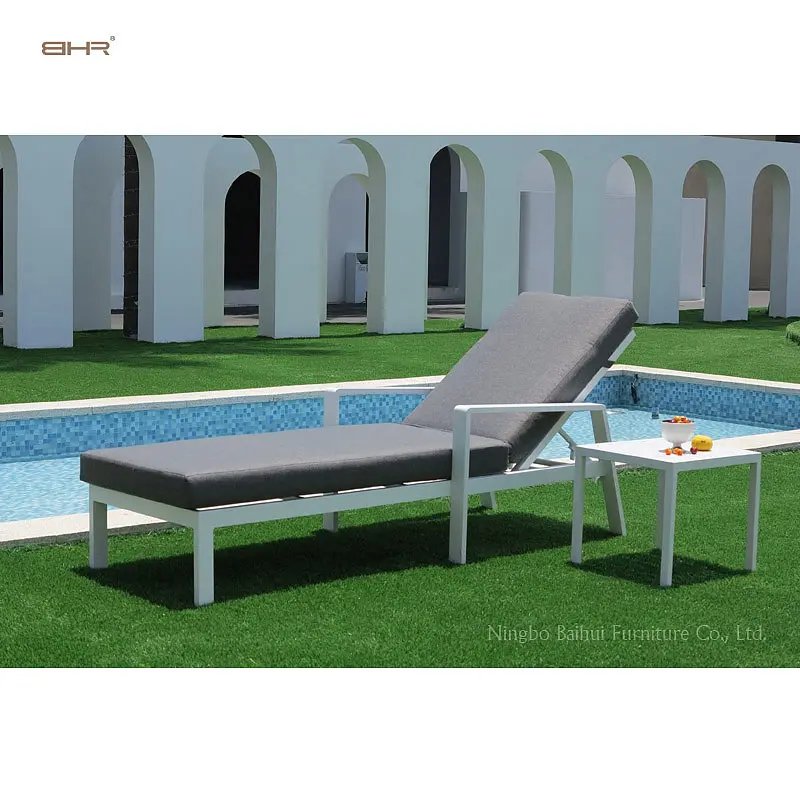 BHR-lettino Chaise longue Beach Patio piscina sedia da spiaggia da esterno struttura in alluminio magazzino internazionale