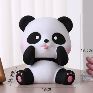 Modernes trend iges Vinyl-Sparschwein für Kinder Kunststoff-Spar büchse mit populärem Panda-Design und modernem Figuren muster geschenk - Product Image 6