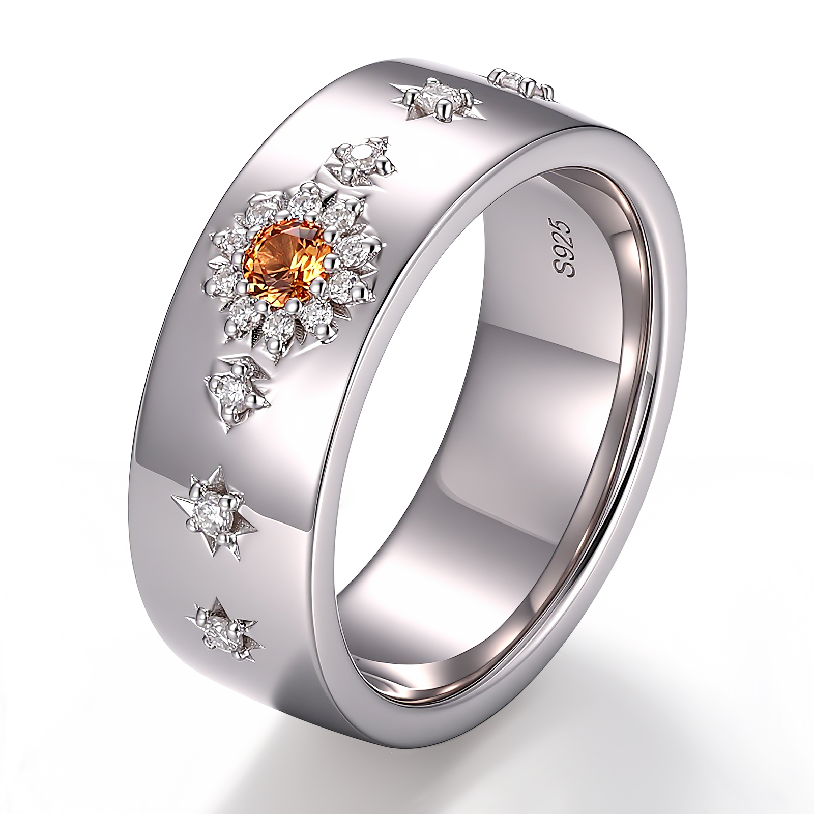 Bague en or massif 10K avec moissanite véritable.