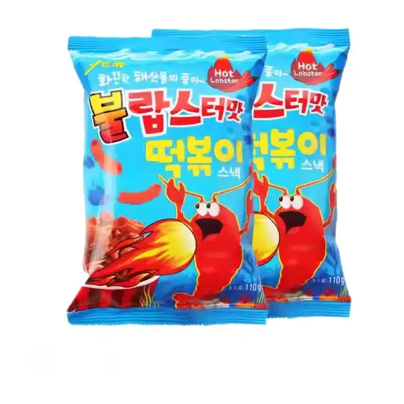 Full box batch of y-e-m spicy Lobster flavor rice cake strips, ready to eat and fast food, imported casual puffed snacks