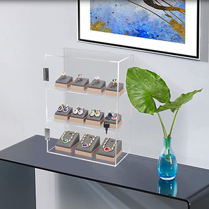 Kilit ve tuşları ile çok fonksiyonlu güvenli akrilik vitrin, 3 katlı tezgah kilitleme vitrin - Product Image 5