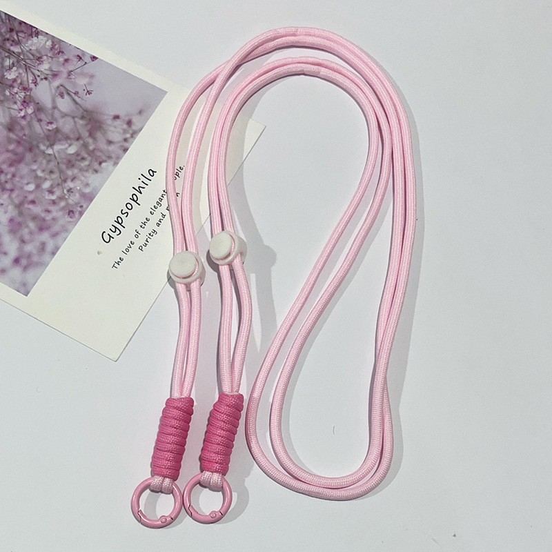 Corde longue réglable-corde rose noeud rose