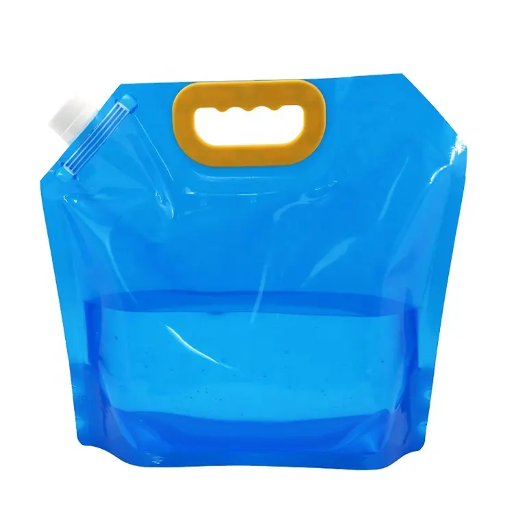 Çin fabrika toptan özel plastik mavi renk sıvı su torbaları 1L, 1.5L, 2.5L ,5L , 10L emme memesi ile