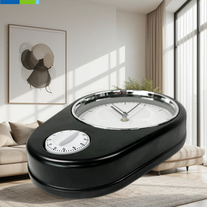 Große quadratische Eisen-Wanduhr mit Quarz-Timer Wohnzimmer und Küche Dekoration Nadel-Anzeige getrennte Kombination - Product Image 6