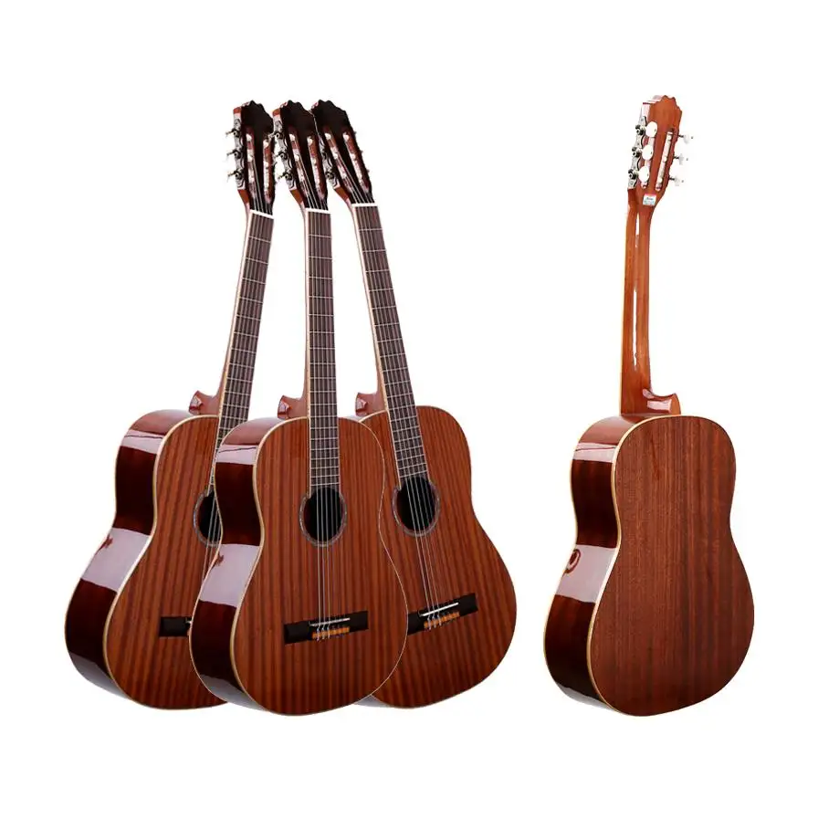 Fábrica China vende al por mayor guitarra clásica de alta calidad de la marca Osten cuerda de nailon de 39 pulgadas acabado brillante guitarra profesional