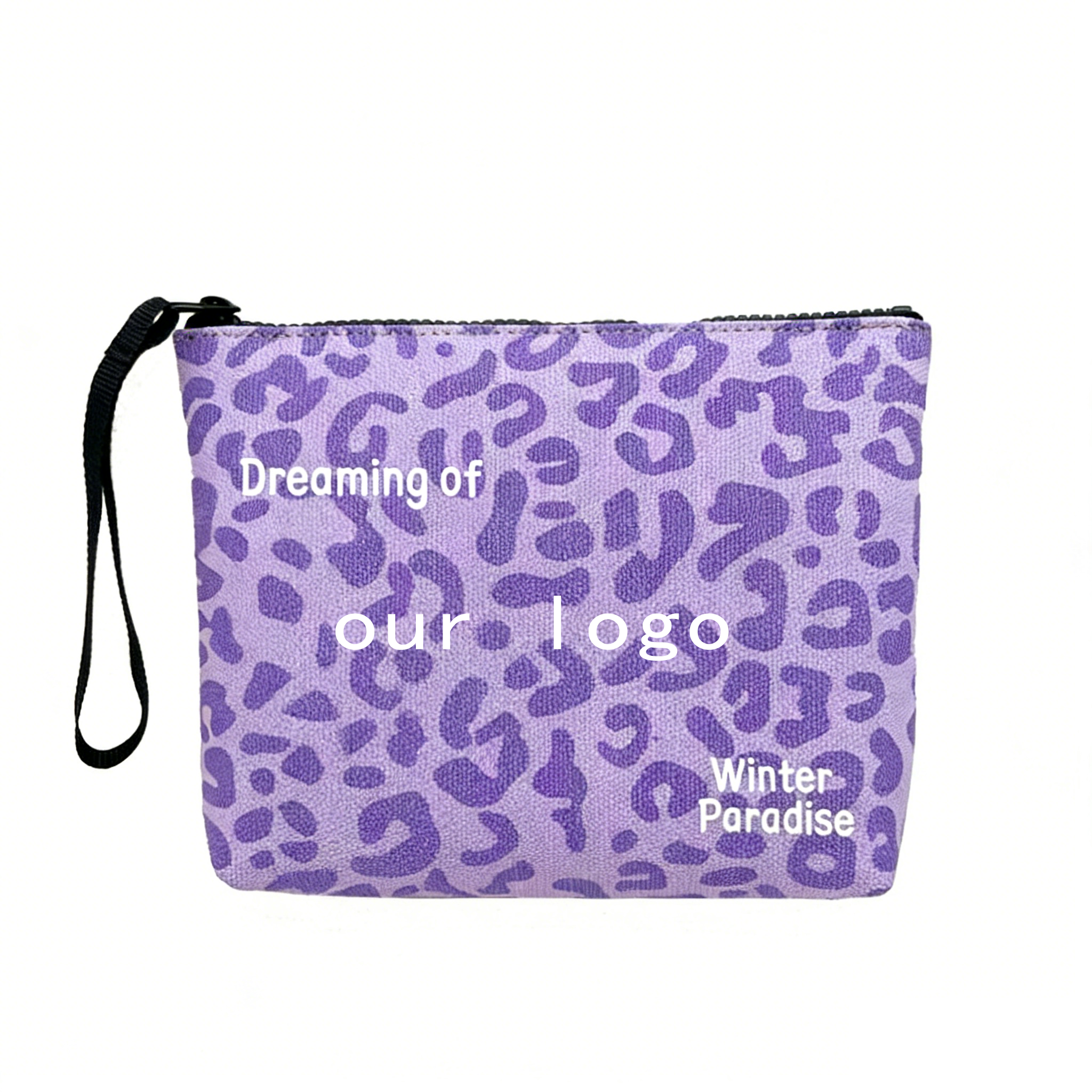 Leopard print purple clutch bag