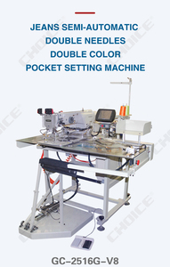 Golden Choice GC-2516G-V8 Jeans halbautomat ische doppelte Nadeln doppelte Farbe Taschen einstell maschine - Product Image 3