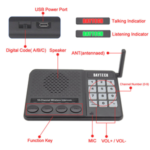 Daytech CI02 Tipo de canal Oficina en casa Walkie-Talkie de larga distancia Tienda Comunicación bidireccional Sistema de intercomunicación inalámbrico