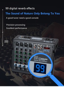 Mezclador profesional de ajuste de equilibrio de 3 bandas, 6 CANALES, 99 efectos de reverberación, dos salidas estéreo, consola de música de Audio - Product Image 6