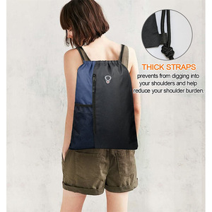Custom Barato 420d Impermeável Poliéster back pack Ginásio Esportes Desenhar <span class=keywords><strong>String</strong></span> Sacos Zipper Bolso Drawstring Mochila saco