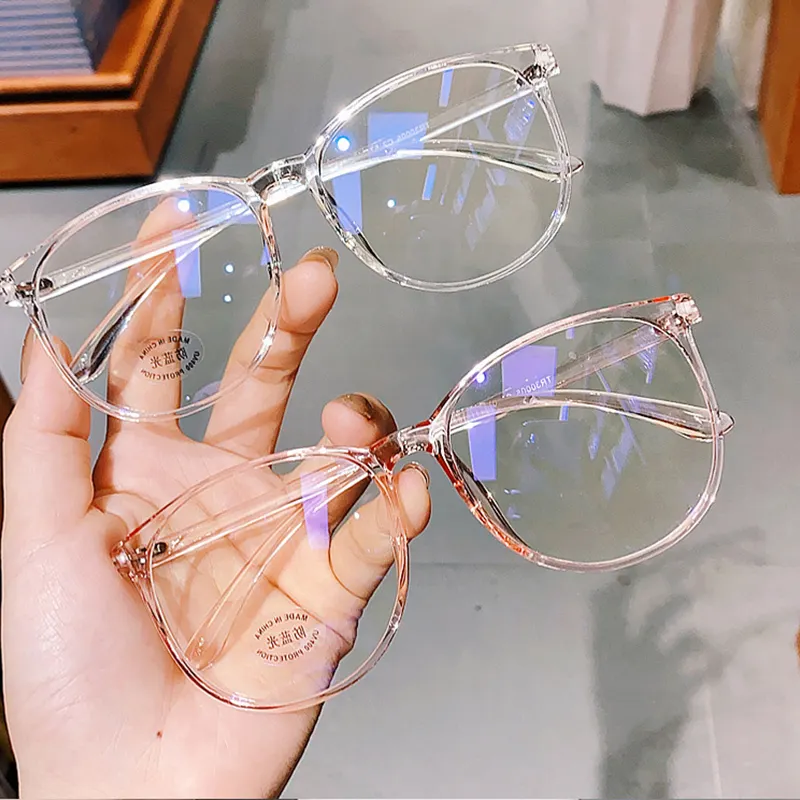 Gafas redondas Retro para mujer, lentes con bloqueo de luz azul claro 2023, montura de gafas ópticas, anteojos de moda 2022