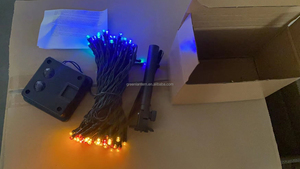 100发光二极管太阳能发光二极管灯串户外花园派对圣诞暖白色蓝色彩色发光二极管太阳能灯串
