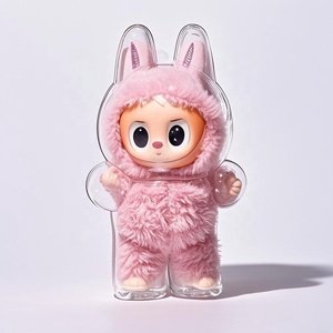 กล่องเก็บของเล่นแช่แข็งพลังงานขนาดใหญ่สำหรับป๊อปมาร์ท labubu เคสพีวีซีสำหรับที่นั่งมอนสเตอร์มาการอง V3กล่องปริศนา