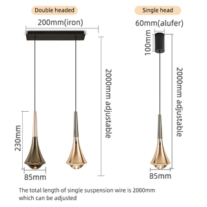 Fabrika özelleştirilmiş 3W LED yüksekliği ayarlanabilir Metal dekoratif kolye ışık otel lobisinde restoran menü şarj istasyonu için uygun - Product Image 6