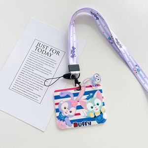 Kimlik adı rozeti plastik yatay kart durumda güzel karikatür <span class=keywords><strong>Duffy</strong></span> ayı LinaBell kart tutucu anahtar telefon aksesuarları kapak kordon