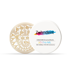 Zahndent Hoogwaardige <span class=keywords><strong>3d</strong></span>-pro-ml Meerlagige Zirkonia Blokkeert Tandheelkundig Materiaal Zirkonia Blanco - Product Image 2