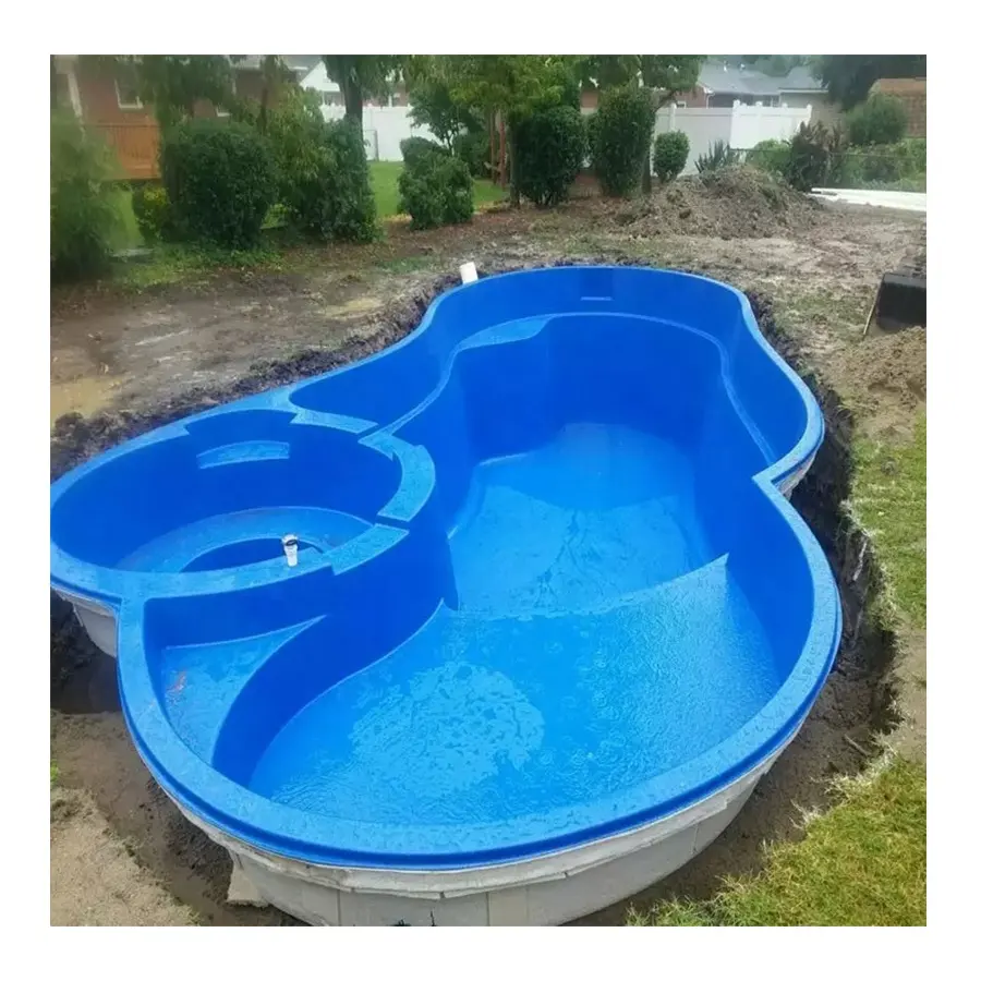 Piscina de spa ao ar livre piscina de fundo de água jacuzzi de fibra de vidro pré-fabricada preço