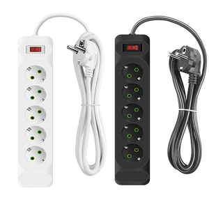 Enchufe inteligente con interruptor, enchufe de 4 orificios con cable, enchufe estándar europeo multifuncional para uso doméstico