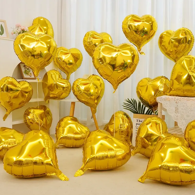 18 pulgadas Globos de Fiesta Amor Metal Mate Globos de Aluminio en Forma de Corazón Boda Cumpleaños Decoración San Valentín Fiesta Decoraciones