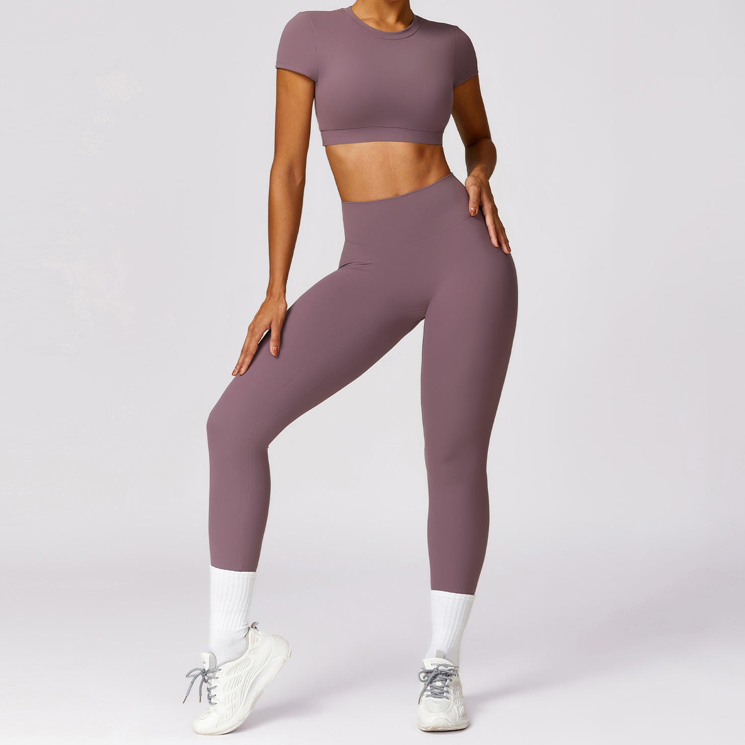 top+leggings purple