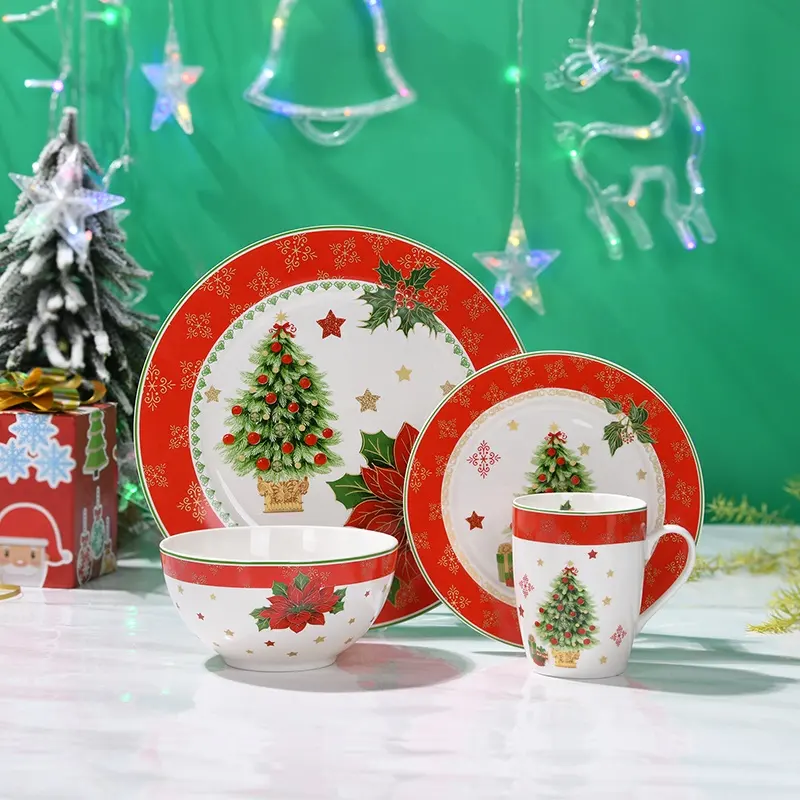 Promozione di natale set di stoviglie in porcellana Nuovo regalo bone China piatti della cena set per la festa Di Natale