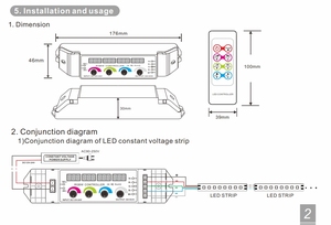 BC-355RF, 4 кГц, 12 В, PWM-контроллер, RF-пульт дистанционного управления 5CH RGBCCT RGB CCT-контроллер для светодиодной ленты - Product Image 3